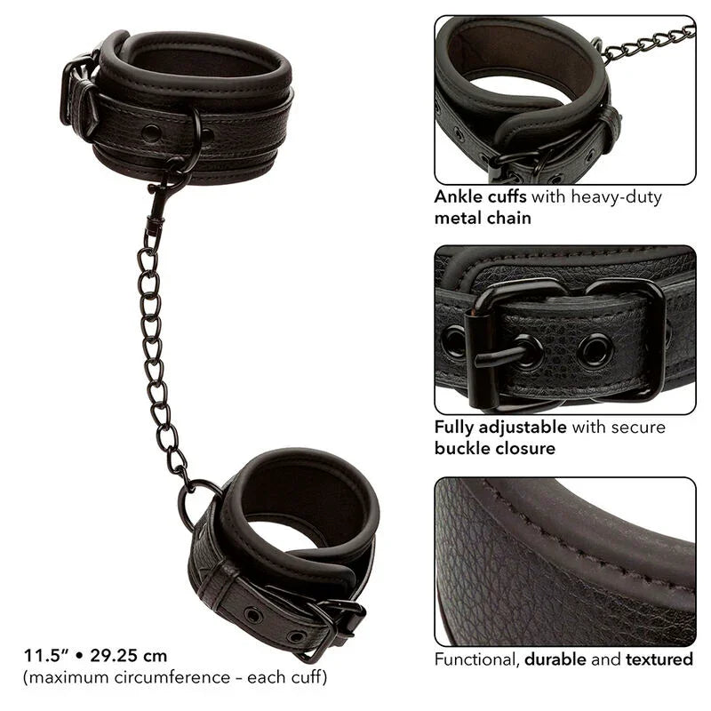 CALEXOTICS - NOCTURNAL ESPOSAS DE TOBILLO CUERO AJUSTABLE NEGRO - Nuvica