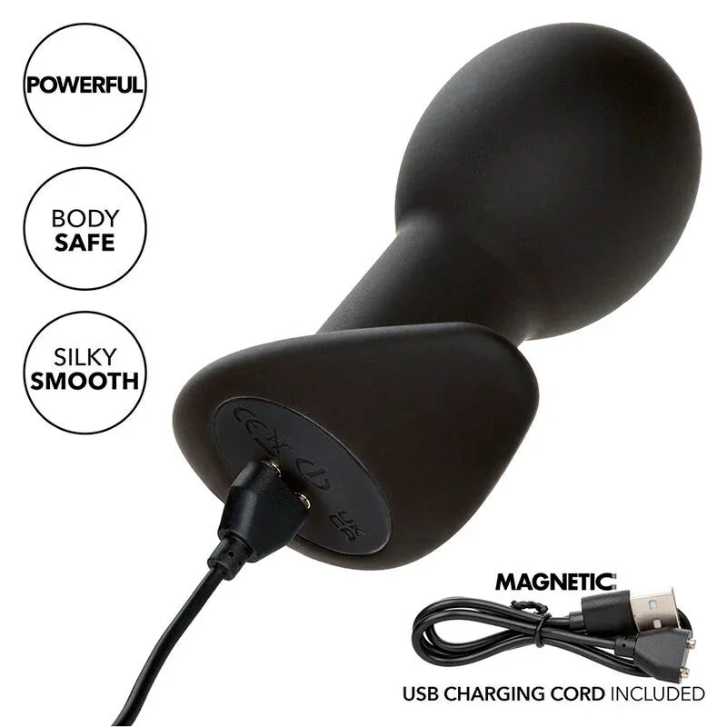 CALEXOTICS - ROCK BOTTOM PLUG ANAL 10 VIBRACIONES SILICONA NEGRO - Nuvica