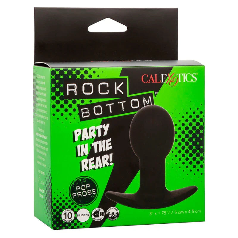 CALEXOTICS - ROCK BOTTOM PLUG ANAL 10 VIBRACIONES SILICONA NEGRO - Nuvica