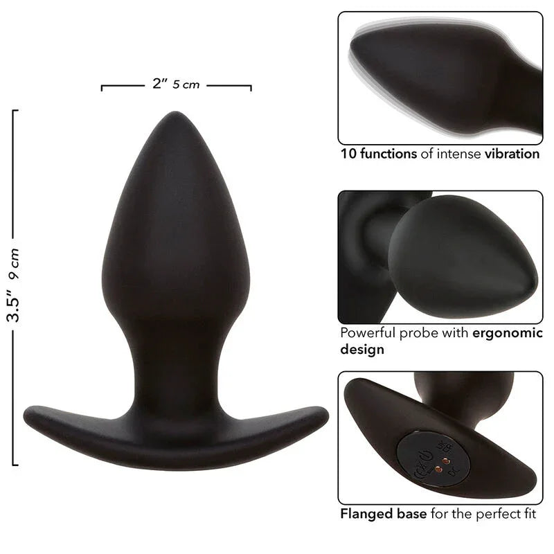 CALEXOTICS - ROCK BOTTOM PERFECT PLUG ANAL 10 VIBRACIONES SILICONA NEGRO - Nuvica