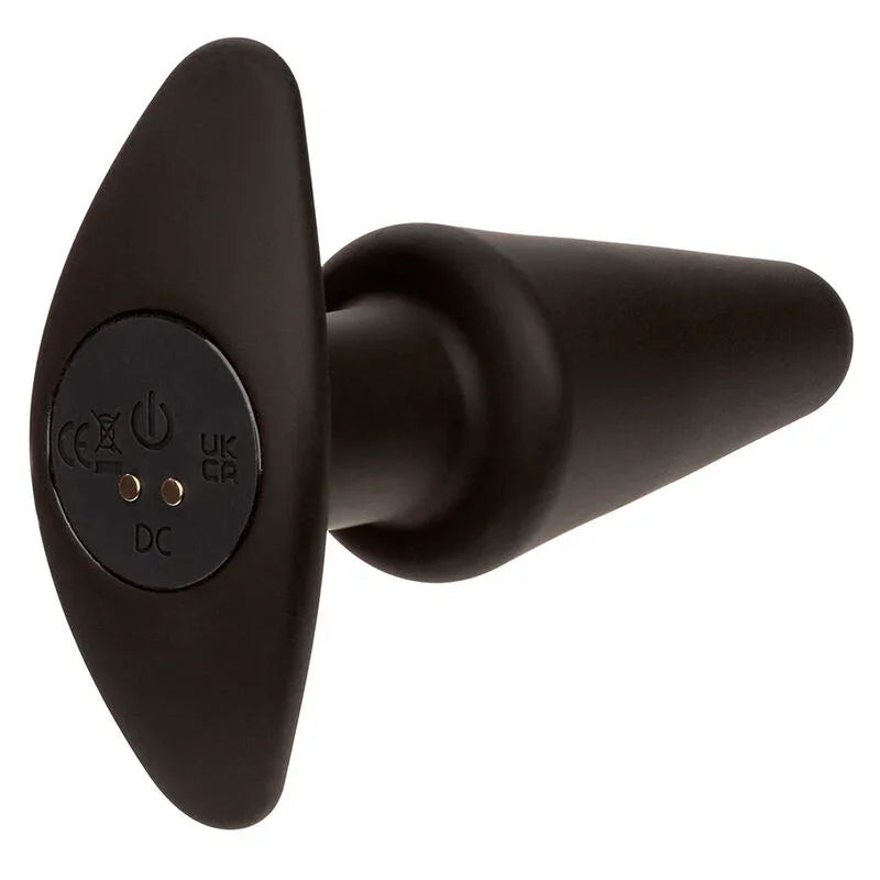 CALEXOTICS - ROCK BOTTOM PLUG ANAL CÓNICO 10 VIBRACIONES SILICONA NEGRO - Nuvica