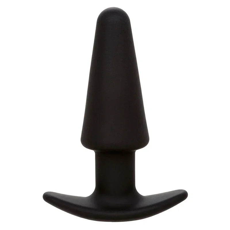 CALEXOTICS - ROCK BOTTOM PLUG ANAL CÓNICO 10 VIBRACIONES SILICONA NEGRO - Nuvica