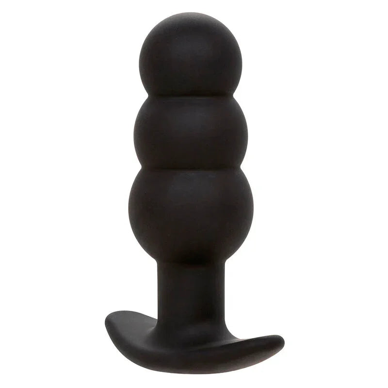 CALEXOTICS - ROCK BOTTOM PLUG ANAL CON CUENTAS 10 VIBRACIONES SILICONA NEGRO - Nuvica