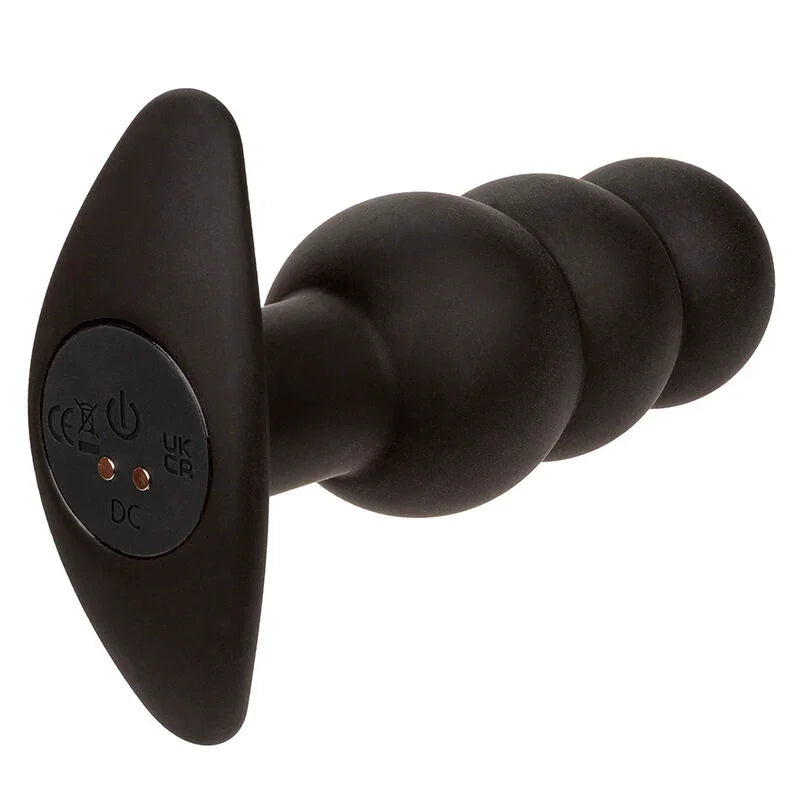 CALEXOTICS - ROCK BOTTOM PLUG ANAL CON CUENTAS 10 VIBRACIONES SILICONA NEGRO - Nuvica