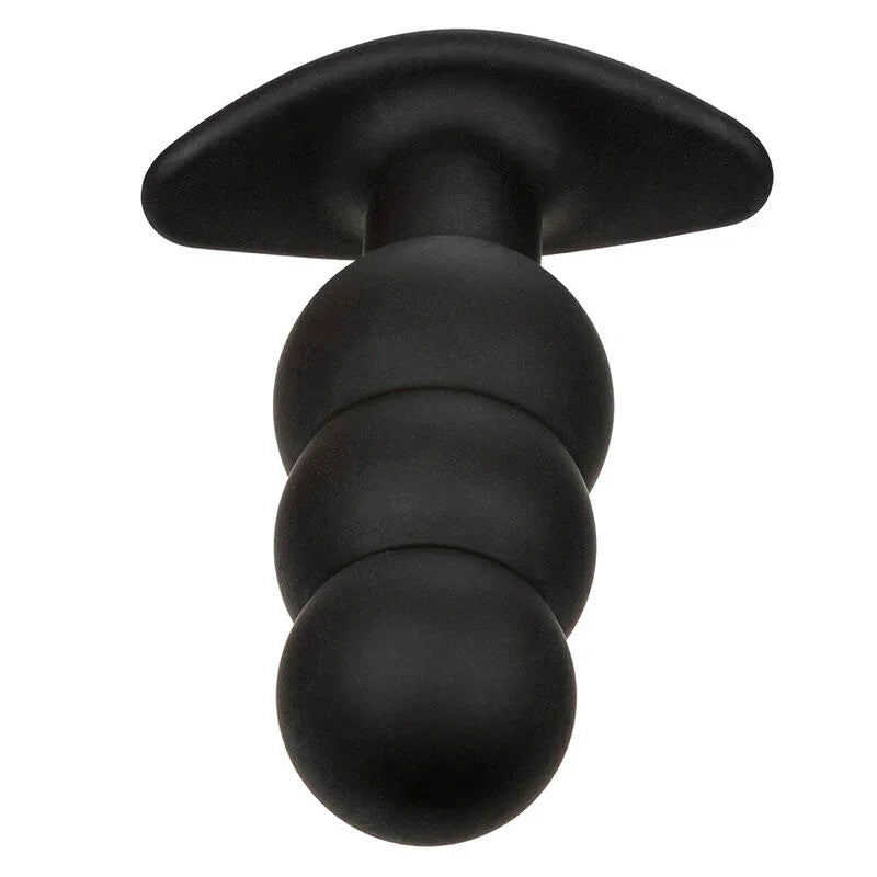 CALEXOTICS - ROCK BOTTOM PLUG ANAL CON CUENTAS 10 VIBRACIONES SILICONA NEGRO - Nuvica