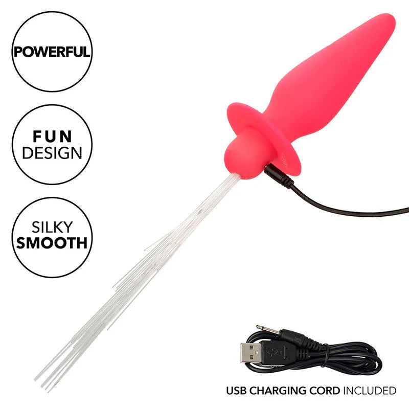 CALEXOTICS - SOUTHERN LIGHTS LIGHT UP PLUG ANAL CON LUCES 10 VIBRACIONES SILICONA ROSA - Nuvica