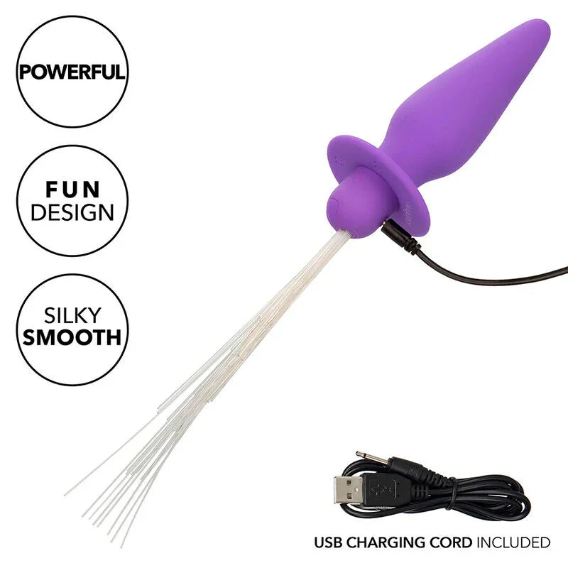 CALEXOTICS - SOUTHERN LIGHTS LIGHT UP PLUG ANAL CON LUCES 10 VIBRACIONES SILICONA VIOLETA - Nuvica