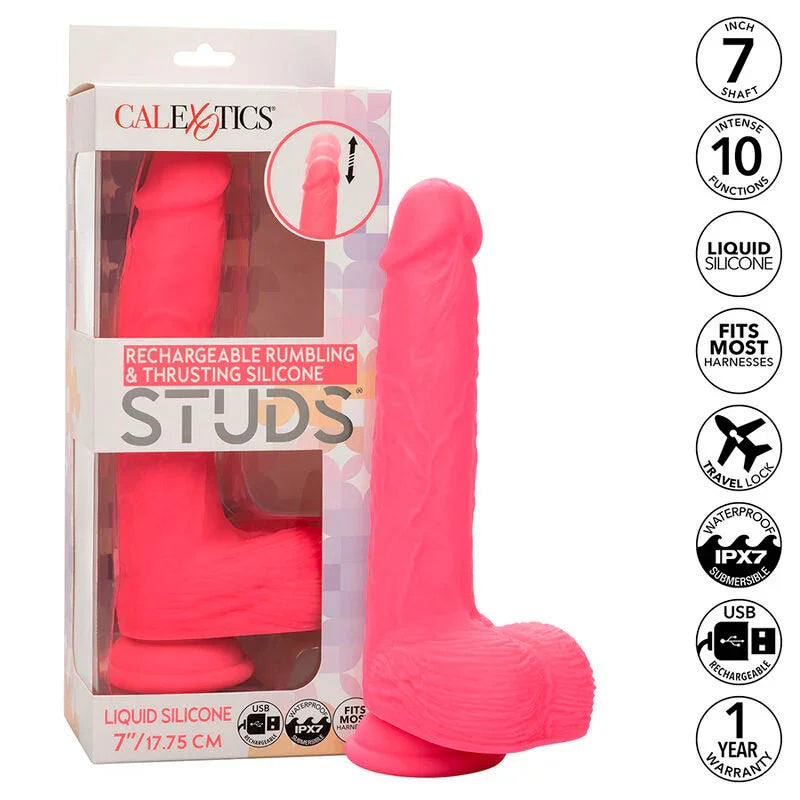 CALEXOTICS - STUDS VIBRADOR REALÍSTICO 10 VIBRACIONES Y ROSA - Nuvica
