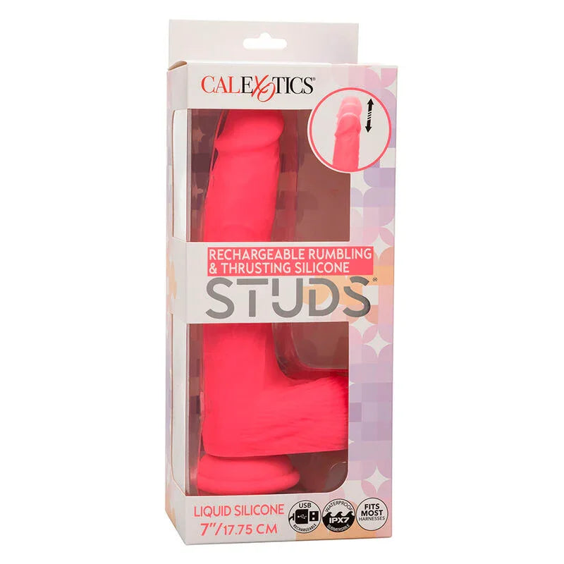 CALEXOTICS - STUDS VIBRADOR REALÍSTICO 10 VIBRACIONES Y ROSA - Nuvica