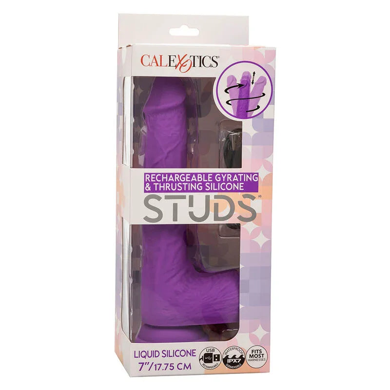 CALEXOTICS - STUDS VIBRADOR RECARGABLE Y GIRATORIO 10 VIBRACIONES VIOLETA - Nuvica