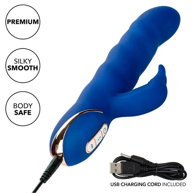 CALEXOTICS - JACK VIBRADOR RABBIT MOVIMIENTO DE ONDAS AZUL - Nuvica