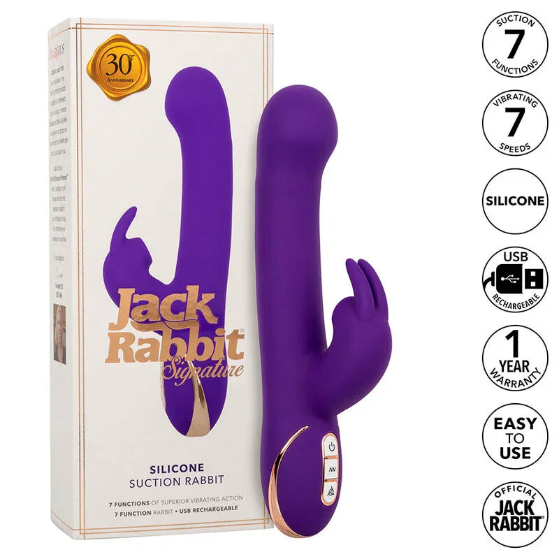CALEXOTICS - JACK VIBRADOR RABBIT Y ESTIMULADOR 7 NIVELES DE VIBRACIÓN Y ONDAS ESTIMULADORAS AZUL - Nuvica