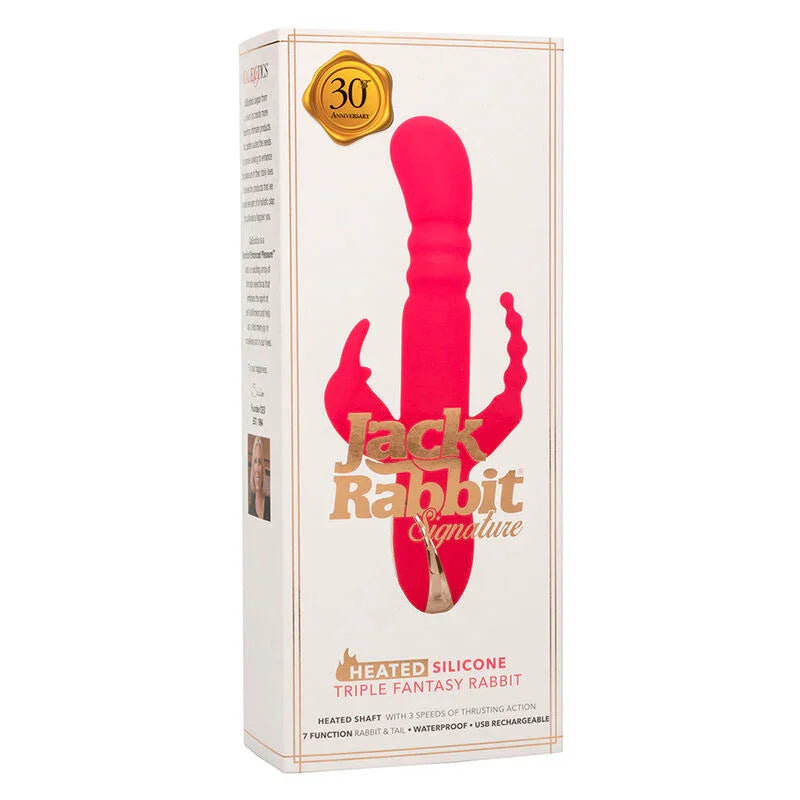 CALEXOTICS - JACK FANTASY TRIPLE VIBRADOR CALENTABLE RABBIT ROSA - Nuvica