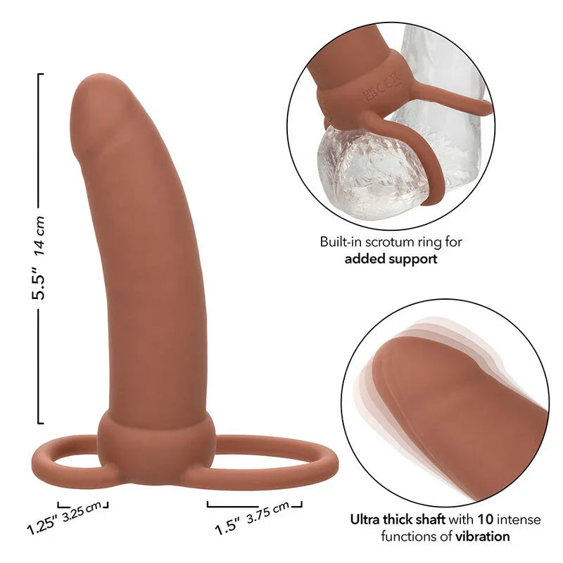 CALEXOTICS - MAXX DOBLE PENETRADOR GRUESO 10 VIBRACIONES MULATO - Nuvica
