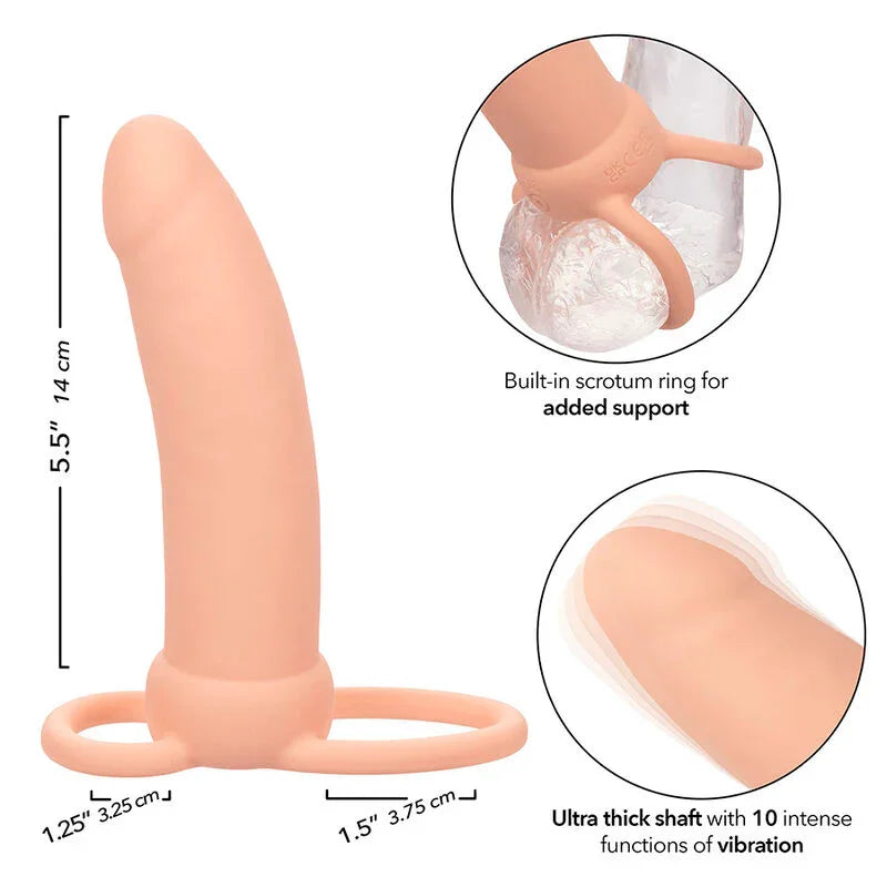 CALEXOTICS - MAXX DOBLE PENETRADOR GRUESO 10 VIBRACIONES NATURAL - Nuvica