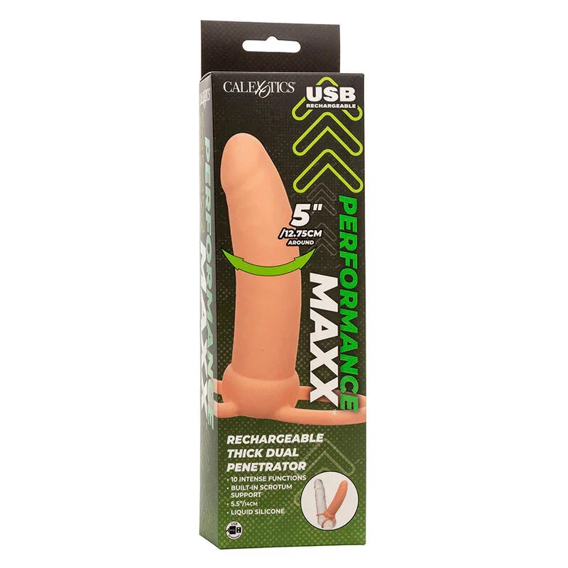 CALEXOTICS - MAXX DOBLE PENETRADOR GRUESO 10 VIBRACIONES NATURAL - Nuvica