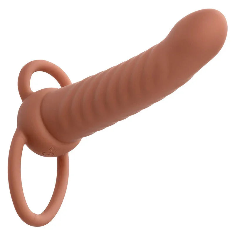 CALEXOTICS - MAXX DOBLE PENETRADOR ACANALADO 10 VIBRACIONES MULATO - Nuvica