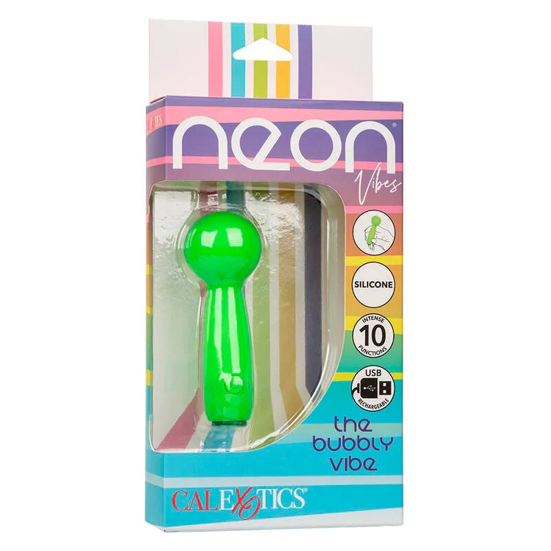 CALEXOTICS - NEON VIBES THE BUBBLY VIBE MINI MASAJEADOR 10 VIBRACIONES VERDE - Nuvica