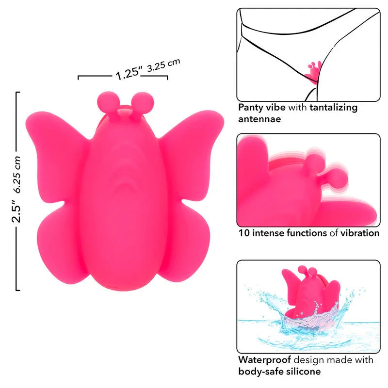 CALEXOTICS - NEON VIBES THE FLUTTER VIBE ESTIMULADOR 10 VIBRACIONES ROSA - Nuvica