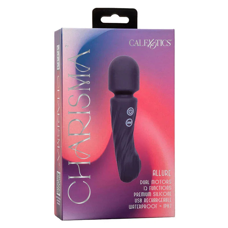 CALEXOTICS - CHARISMA ALLURE MASAJEADOR DOBLE MOTOR 12 FUNCIONES 17,25 CM X 4,5 CM MORADO - Nuvica