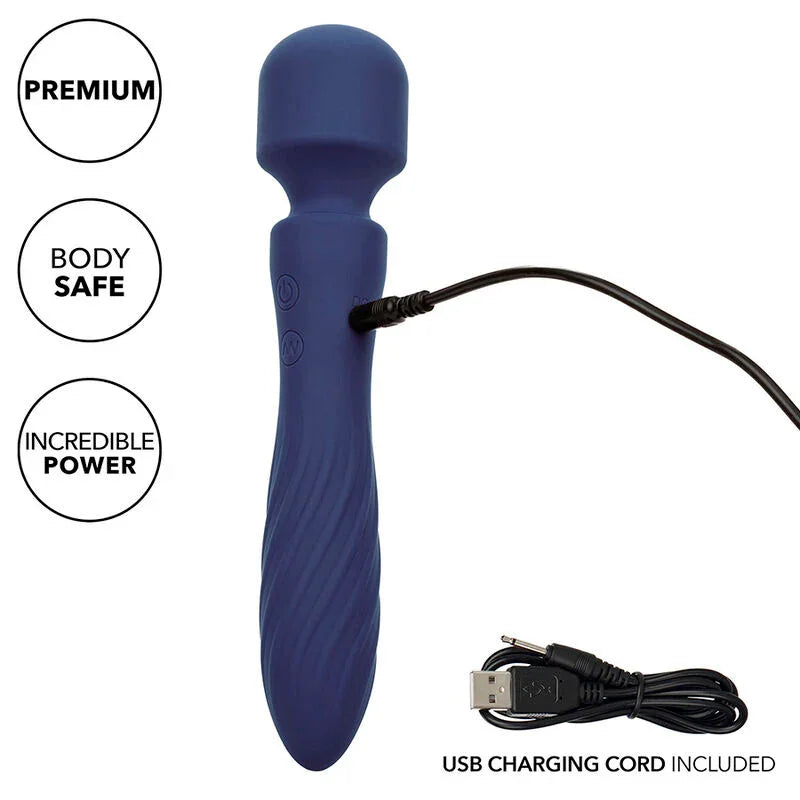 CALEXOTICS - CHARISMA MYSTIQUE MASAJEADOR DOBLE MOTOR 12 FUNCIONES 21,5 CM X 4,5 CM MORADO - Nuvica