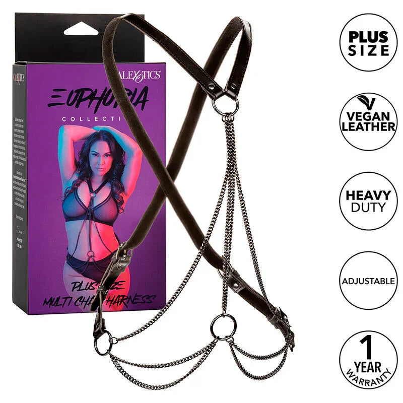 CALEXOTICS - EUPHORIA ARNÉS DE MÚLTIPLES CADENAS PREMIUM TALLA PLUS - Nuvica