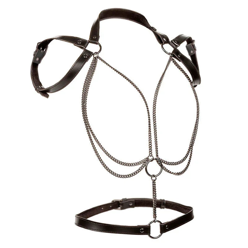 CALEXOTICS - EUPHORIA ARNÉS ESTILO CABESTRO CON MÚLTIPLES CADENAS PREMIUM TALLA PLUS - Nuvica
