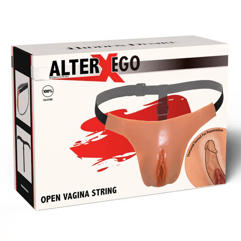 HIDDEN DESIRE - ALTER EGO TANGA VAGINA ABIERTA AJUSTABLE NATURAL - Nuvica