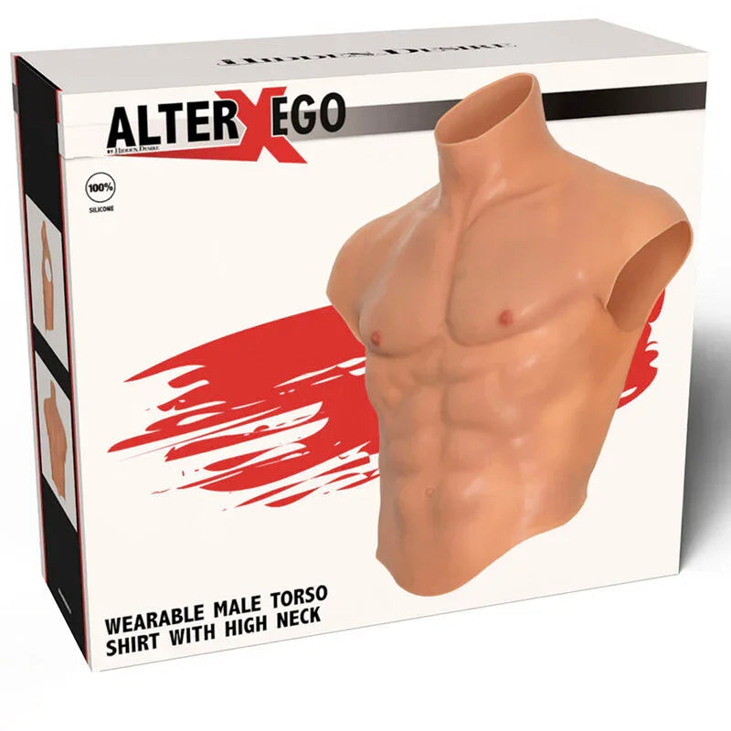 HIDDEN DESIRE - ALTER EGO CAMISETA SILICONA TORSO MASCULINO CON ABDOMINALES NATURAL - Nuvica