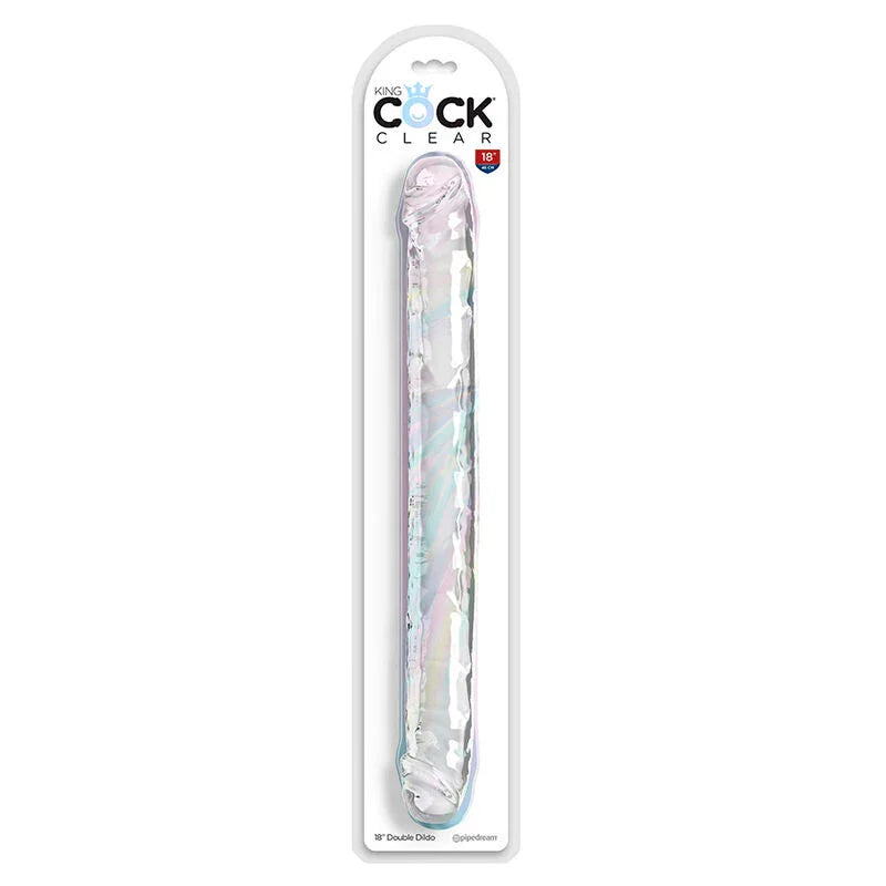 KING COCK - DOUBLE TROUBLE DILDO DOBLE 46 CM TRANSPARENTE - Nuvica