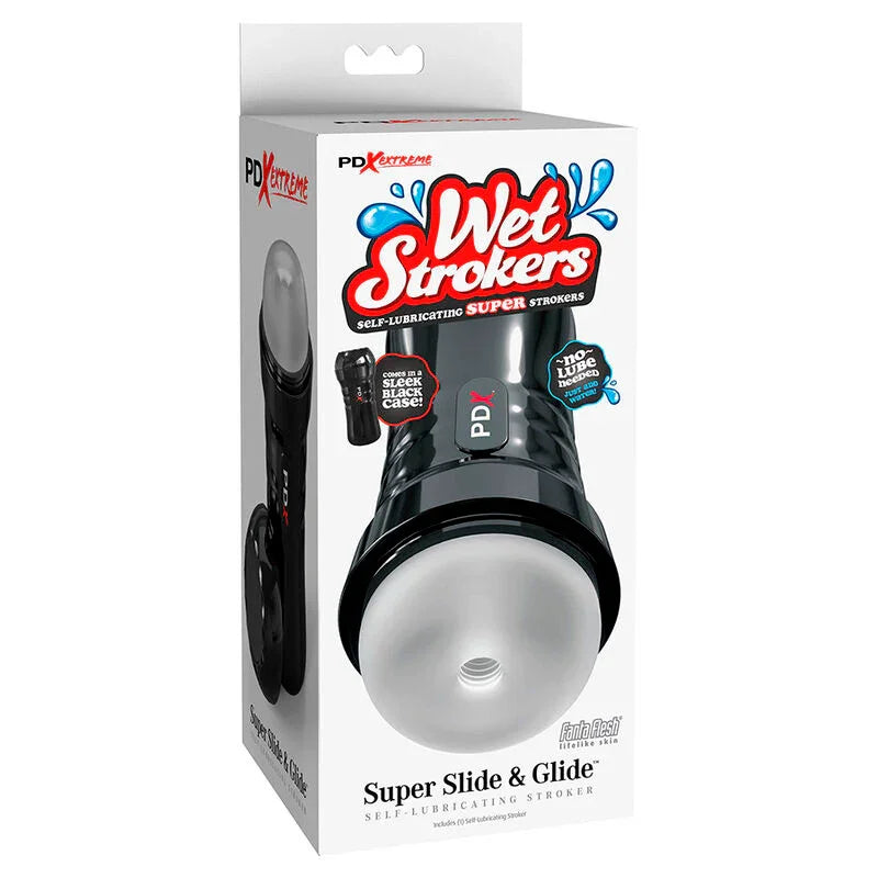 PDX EXTREME - SLIDE & GLIDE MASTURBADOR AUTOLUBRICANTE TRANSPARENTE - Nuvica