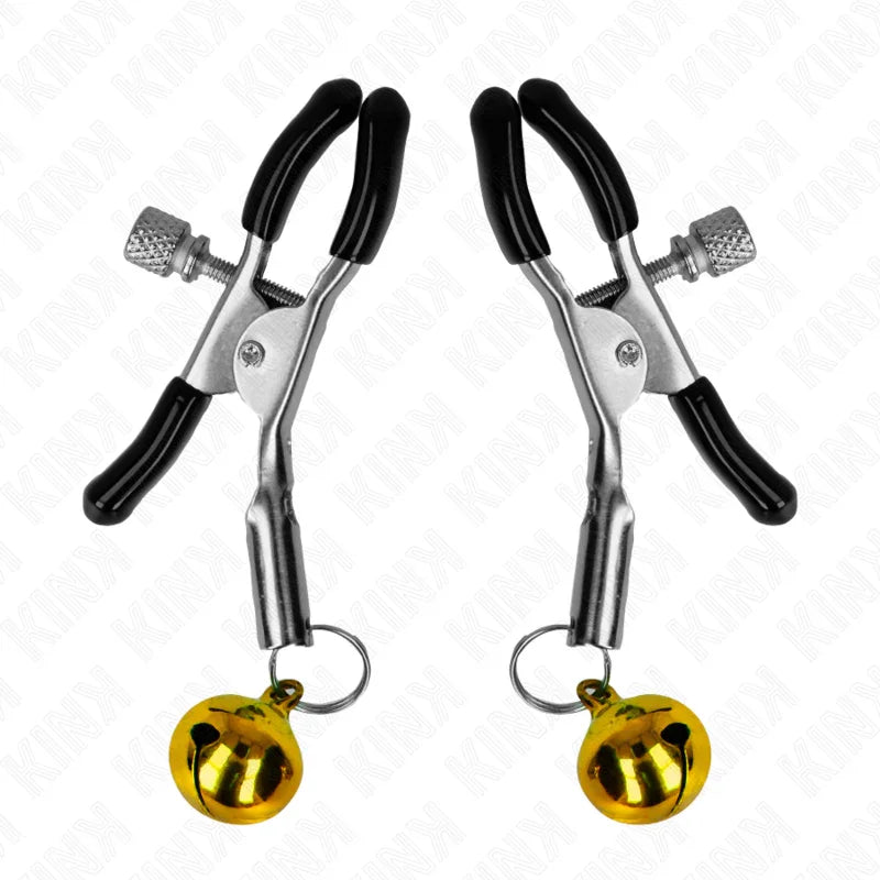 KINK - PINZAS PARA PEZONES CON CAMPANILLA DORADA 6 CM - Nuvica