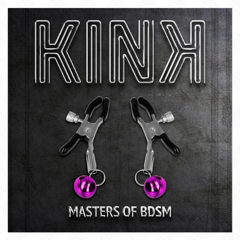 KINK - PINZAS PARA PEZONES CON CAMPANILLA VIOLETA 6 CM - Nuvica