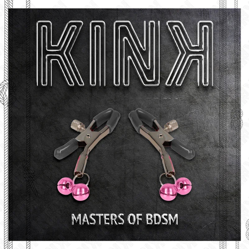 KINK - PINZAS PARA PEZONES CON DOBLE CAMPANILLA ROSA 6 CM - Nuvica