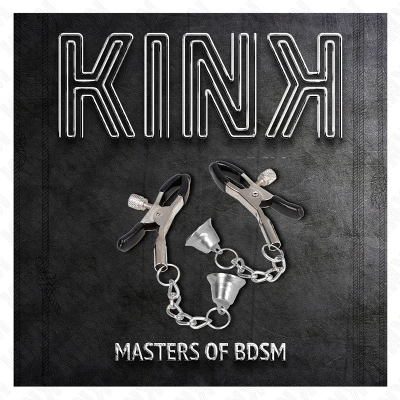 KINK - PINZAS PARA PEZONES CON COLGANTE DE CAMPANA PLATEADO 6 CM - Nuvica