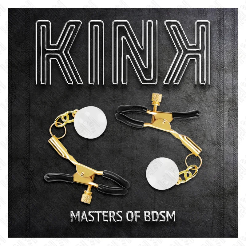 KINK - PINZAS PARA PEZONES DORADAS CON COLGANTE DE VIDRIO 6 CM - Nuvica