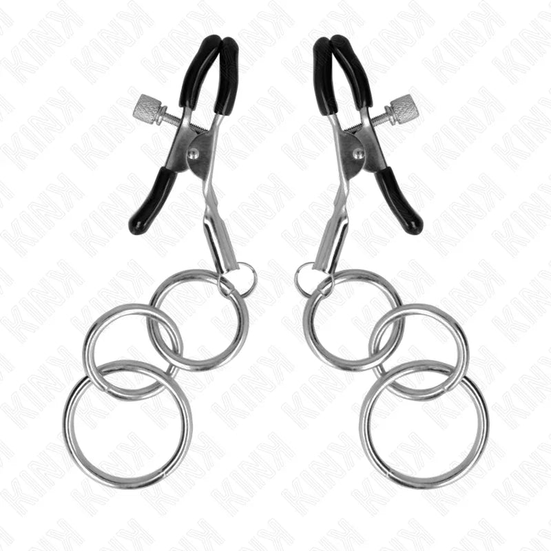 KINK - PINZAS PARA PEZONES CON 3 AROS 6 CM - Nuvica