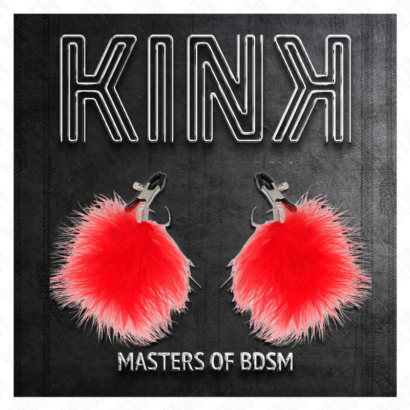 KINK - PINZAS PARA PEZONES CON PLUMA ROJO 7 CM - Nuvica