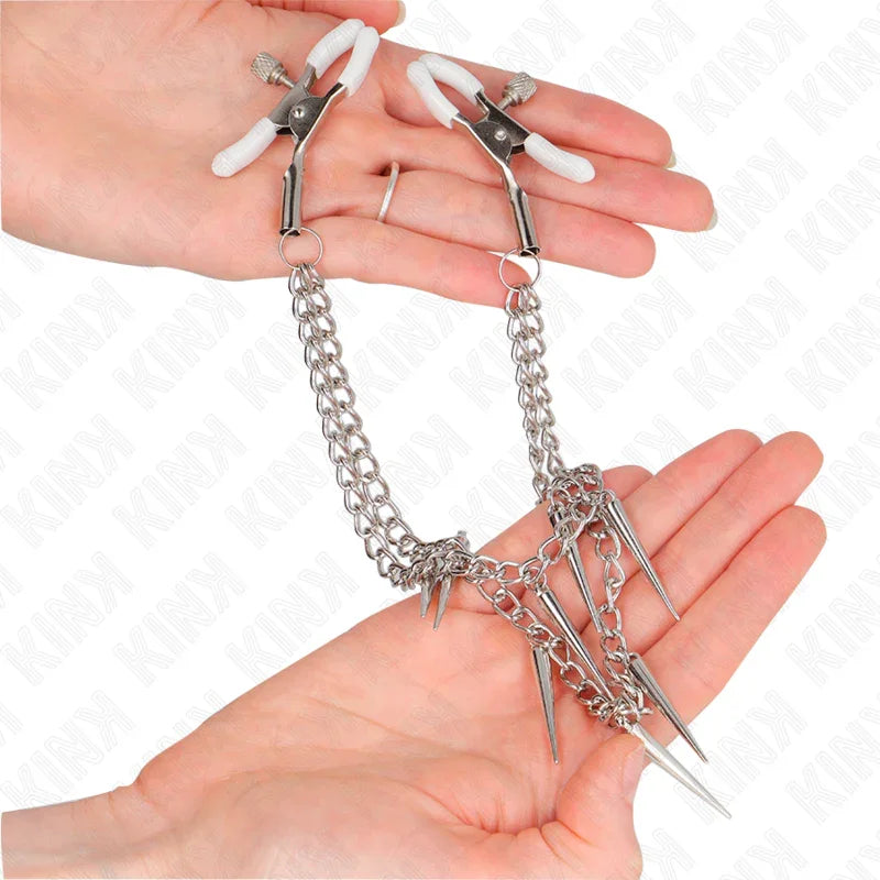 KINK - PINZAS PARA PEZONES CON CADENA DE PÚAS 30 CM - Nuvica