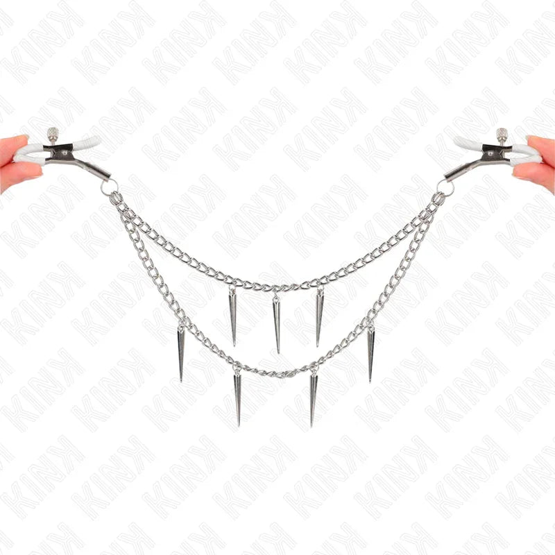 KINK - PINZAS PARA PEZONES CON CADENA DE PÚAS 30 CM - Nuvica