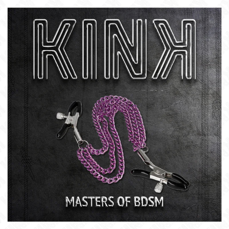 KINK - PINZAS PARA PEZONES CON TRIPLE CADENA VIOLETA 20/23/28 CM - Nuvica