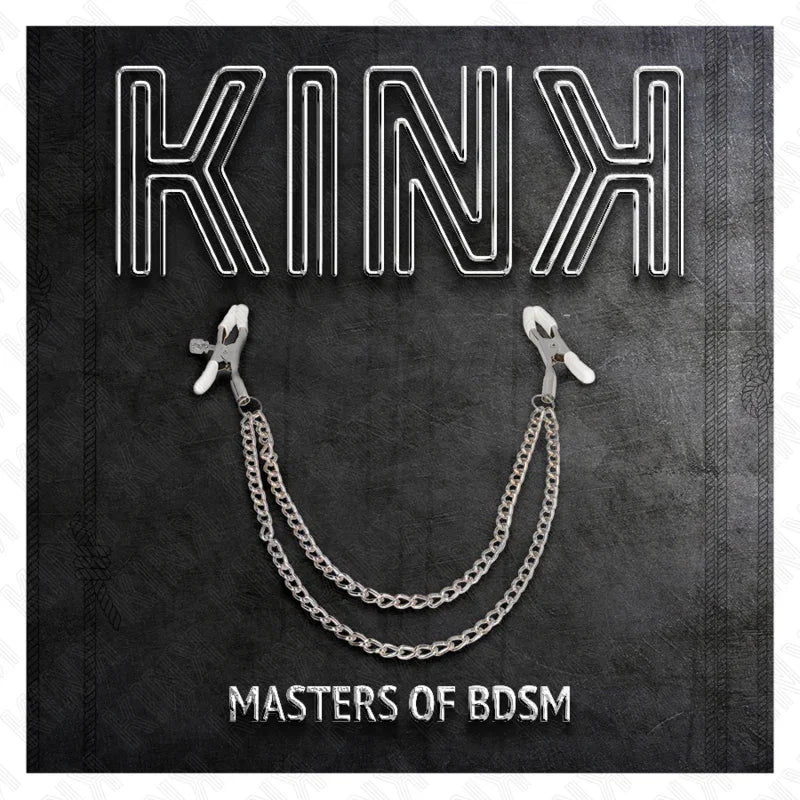 KINK - PINZAS PARA PEZONES CON DOBLE CADENA FINA PLATEADO 20/23 CM - Nuvica