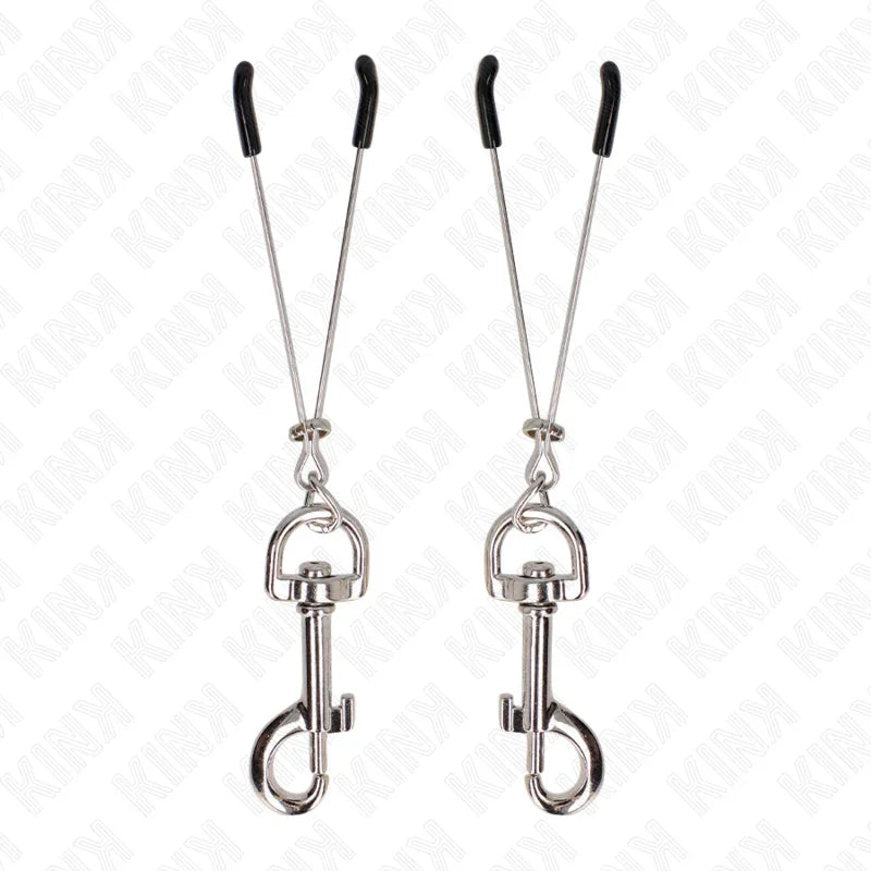 KINK - PINZAS PARA PEZONES FINA CON GANCHO PLATEADO 7 CM - Nuvica