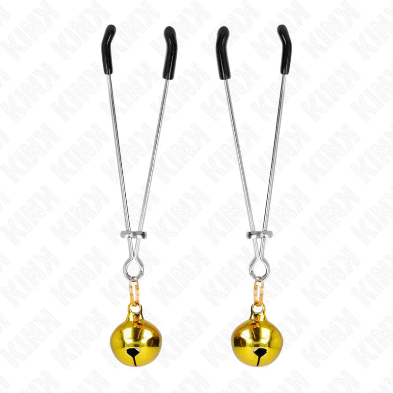 KINK - PINZAS PARA PEZONES FINA CON CASCABEL DORADO 7 CM - Nuvica
