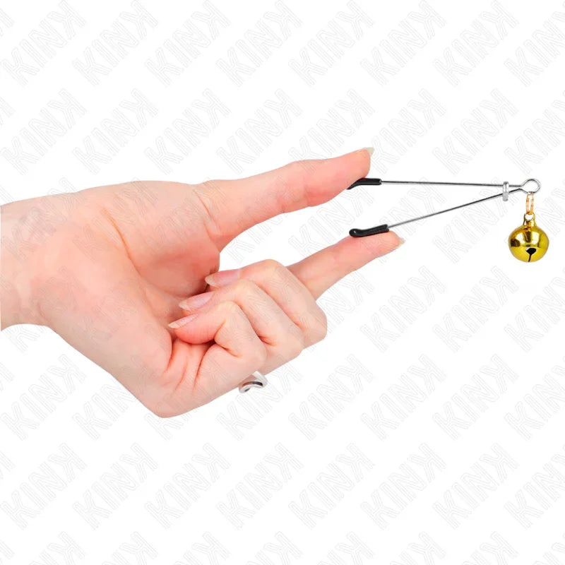 KINK - PINZAS PARA PEZONES FINA CON CASCABEL DORADO 7 CM - Nuvica