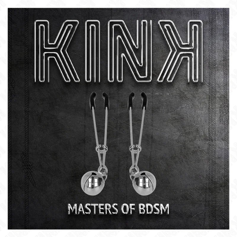 KINK - PINZAS PARA PEZONES FINA CON CASCABEL PLATEADO 7 CM - Nuvica