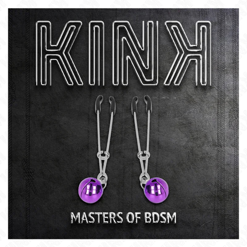KINK - PINZAS PARA PEZONES FINA CON CASCABEL VIOLETA 7 CM - Nuvica