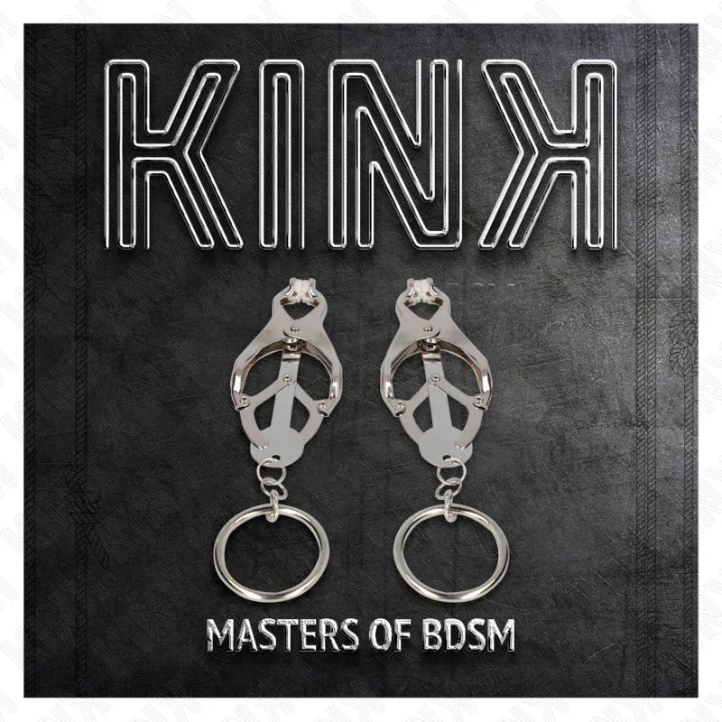 KINK - PINZAS PARA PEZONES ESTILO JAPONÉS CON AROS PLATEADO - Nuvica