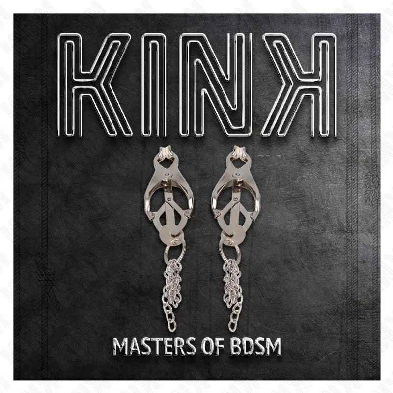 KINK - PINZAS PARA PEZONES ESTILO JAPONÉS CON CADENAS PLATEADO - Nuvica