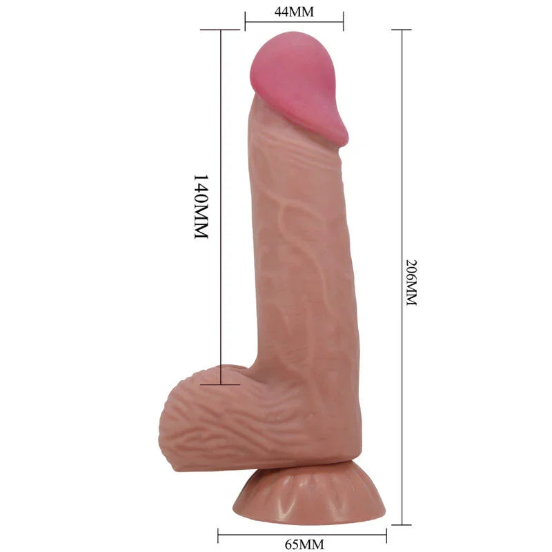 PRETTY LOVE - SLIDING SKIN SERIES DILDO REALÍSTICO CON VENTOSA PIEL DESLIZANTE MORENO 20.6 CM - Nuvica